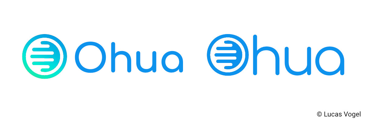 Logo with text, with the logo as the O in Ohua